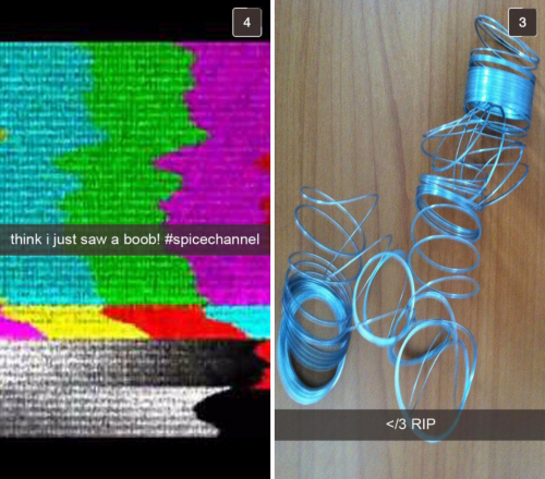 tastefullyoffensive:If Snapchat Existed in the ‘90s (images via imgur)Previously: Snapchat Art by James McKenna