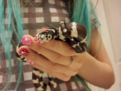 Valentine’s Day :) my nails looked super cute haha. Look at that adorable chin! She never stays still, sighh lol