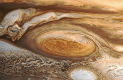 just–space:  Jupiters Great Red Spot, magnificent and opalescent and utterly gigantic. Reprocessed view by Bjorn Jonsson of imagery made by Voyager 1 in 1979  js 