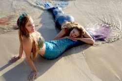 mermaids-101:  Finfolk Mermaids   Just chilling at the shore