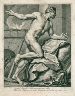   Vulcan. Louis Cheron. French 1660-1725. engraving.   