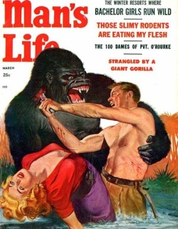 Open season on bachelor girls! If you can avoid those slimy rodents eating your flesh. Can you score with 100 dames like PVT. O'Rourke did? Or will you get strangled by a giant gorilla? i guess men have much harder lives than i ever imagined. Apparently 