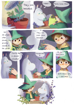 avril-circus:  A short story with Moomin and Snufkin about flower. 