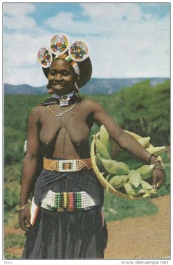   Zulu woman, via Delcampe.   