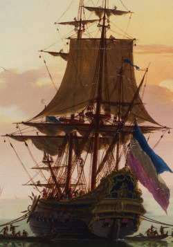 c0ssette:  Claude-Joseph Vernet (French,1714-1789)  A Seaport,detail. 