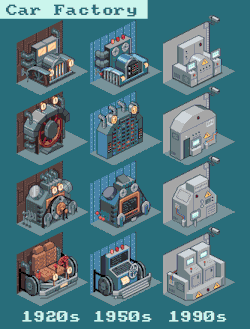 pixeloutput:  Car Factory Machines by Sergiotron
