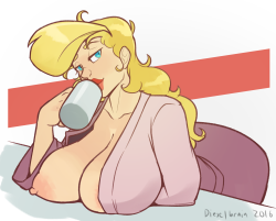 jamesab-smut:  dieselbrain:  a commission for Jamesab’s oc Stephanie in a revealing bathrobe  BOOB TY TY AAH 