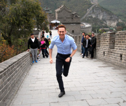 eyesofchinablue:  echoesofoswin:  littleblueartist:  torrilla:  Tom Hiddleston on The Great Wall on October 12, 2013 in Beijing, China [11x HQ]  could you be any more adorable you bastardo  Remember that Justin Bieber made his security team carry him.