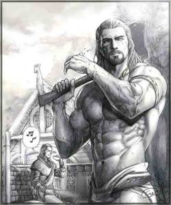 Argis &amp; his master (Skyrim) by Aenaluck