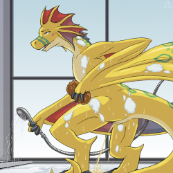 furry-pee: Patreon Reward: Leaky Shower   by grumpyvulpix  Belated reward for  					 						 							 								 									 								 							 							 								Fogspot 							 						 						. Many, many thanks to him for being understanding.Adine, from AWSW, doing