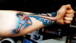 onepiecexxx:   Luffy tattoo *.* 