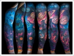 fuckyeahtattoos:  thestarlighthotel:  Solar system sleeve | Julian Oh I wish there were bigger pictures of this.  Oh my gosh.