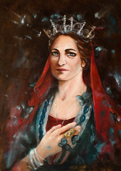 xhakhal:  A surprise painting of a princess in the larp campaign Malcontenta. The player didn’t recognise herself in the portrait, but the character is recognisable - mission accomplished! Many hours and oil paints. Photography by the actually not at