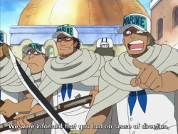 onepiececravingofficial:  This marine is talking to Zoro :D 