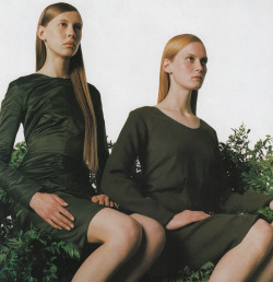 halogenic:  Colette Pechekhonova and Emily Sandberg in All Change by Tom Munro for Vogue UK September 1999