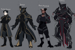 maunderfiend:  My tennos and their primary frames. Vincent and his Vauban Prime, Aemis and his Excalibur Umbra