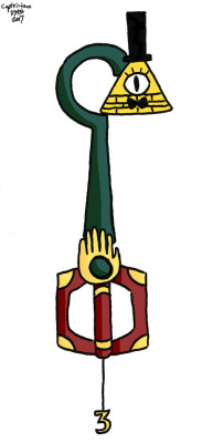 Another Keyblade I made up. It’s based on Gravity Falls. I call it “Mystery Blade”.