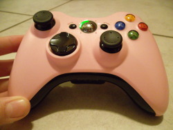 Amber&rsquo;s custom 360 controller, featuring the discontinued pink faceplate on current-gen black.  All official parts.