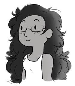 princessharumi:  after seeing rebecca sugar’s self portrait doodle i wanted to try one of myself too, im practicing more free/loose lines and to not be afraid of mistakes ! 