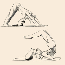 plotindevelopment:Here’s some Yuri sketches for my OtaYuri Yoga AU