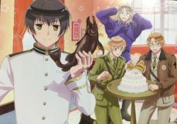 accioharo:  alfred-f-jones-world-hero:  viva-la-prussia:  i love how hetalia got a new art style but the official art still crazy and you have no idea what is going on   Does no one else notice America and England placing a scone and a burger on top
