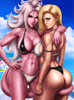 dandon-fuga: Android 21 and Android 18 ♥ ~~~ https://www.patreon.com/dandonfuga https://gumroad.com/dandonfuga 