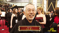 preludetowind:  Toshio Suzuki at the Oscars for his Best Animated Feature nomination for The Wind Rises.