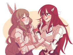 megzilla87:  Fighting artblock head-on with more FE:A ladies.  Flower fortunes for all my little Pegasus Knights!!