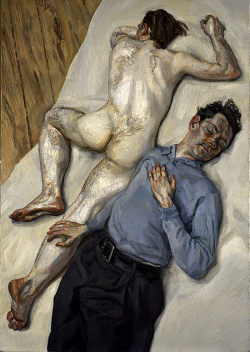 artist-freud: Two Men, Lucian Freud  Medium: oil,canvashttps://www.wikiart.org/en/lucian-freud/two-men-1988 