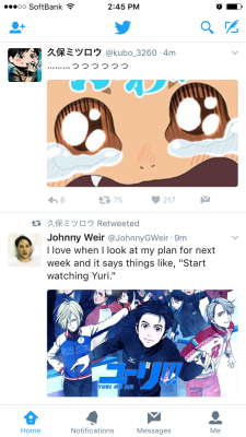 krystal-tsuki:  fencer-x: Skater Johnny Weir tweets that he’s going to start watch YOI. Kubo-sensei is a little overwhelmed with joy. @judarchan ^^^^^^^