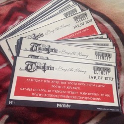 Tickets for my bands gig with This Is Turin