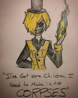 Humanized Bill Cipher from Gravity Falls. I don&rsquo;t really watch Gravity Falls, but I decided to draw this after hearing that quote.  #gravityfalls #Billcipher #Humanized #gijinka #pencildrawing #colouredpencil