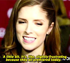 allacabimyself:  bechloe-trash:  brittany-snow: Congratulations, three movies here at Sundance. Is it overwhelming for you? [x]   Love the last gif  you little piece of shit I love you