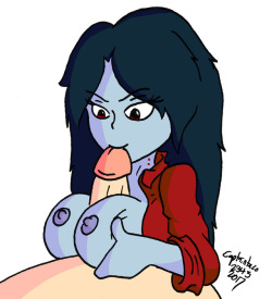 Marceline from Adventure Time giving a paizuri. I’ve never drawn an Adventure Time character before, but I thought drawing a cute vampire girl might be fun. 