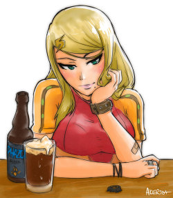 akairiot:  Samus at the bar, bigger and better (fixed the face, it looked like shit)