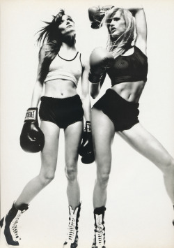 lelaid:  Carla Bruni &amp; Karen Mulder in L’esprit de Corps by Satoshi Saikusa for Vogue Paris, June/July 1995