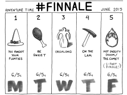 A WEEK OF NEW ADVENTURE TIME!The final 6 episodes of Season 6 begin June 1st on Cartoon Network  *** You Forgot Your Floaties - June 1st at 6pmwritten/storyboarded by Jesse Moynihan*** Be Sweet - June 2nd at 6pmwritten/storyboarded by Seo Kim &amp;