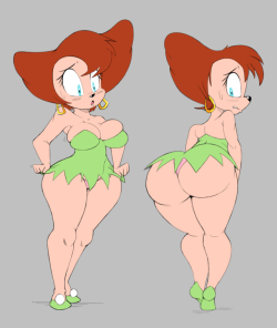 ninsegado91:  grimphantom2:   thaman2016:  Here’s a commission I’m posting late from @purple-yoshi-draws.   As you can tell, Peg decided to go to a Halloween party as Tinkerbell. To her surprise, the outfit doesn’t cover much. Needless to say, she