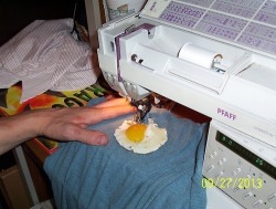 iatethelastofthecorpse:  liquidglue:  on this day one year ago someone sewed a fried egg to a tshirt  on this day two years ago someone sewed a fried egg to a shirt 