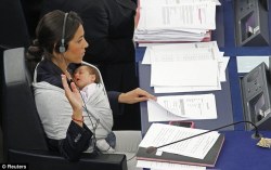 houseofsara:  ceevee5:  blvcknvy:  Licia Ronzulli, member of the European Parliament, has been taking her daughter Vittoria to the Parliament sessions for two years now.  Every time this is on my dash, it’s an automatic reblog.  omg so cute love this!!!
