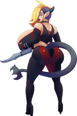 eikasianspire:Commission for @baron-von-arthur of his character Syn cosplaying Rayne from Bloodrayne! &lt; |D’‘‘‘