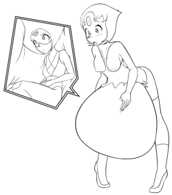 For their sketch this month Larry requested an anal vore piece featuring  Pearl (from Steven Universe) as pred and Peridot as prey.