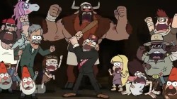 pixyrevenge:  So we have: Mabel Dipper Wendy Soos Pacifica Candy Grenda Stan McGucket Blubs Multibear Woodpecker guy Jeff the gnome At least 4 other gnomes Celestabellebethabelle A Manotaur And I think the owner of the biker bar This is our army… Lets