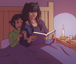 xmrnothingx: Noire and Tharja from Fire Emblem: Awakening I can’t believe I missed Tharja’s birthday (April 2), and I couldn’t draw until now because of school work. So here is Tharja reading a book to a little Noire. 