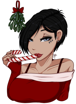 Mystery gift for Edios of their gorgeous babe Naava Edios!They got the stocking stuffer, which was a candy cane full color bust :3