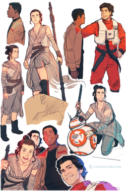 ctchrysler:  More TFA sketches (Poe’s face is too good for me) 