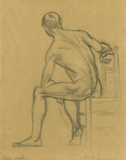 Henri Matisse (French, 1869-1954), Jeune homme nu de dos assis, c.1900. Pencil on paper, 30.5 x 23.8 cm.