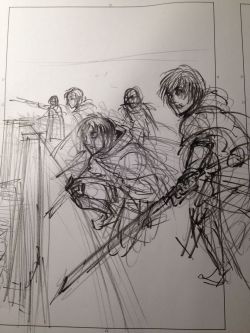 Isayama Hajime shares his original sketch of Shingeki no Kyojin manga volume 18′s cover!
