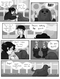 twylluan:  (VIOLENTLY REGURGITATES OLD 2012 ART) hey so i did this for the Ghost Book project and we are now allowed to post them so here we go! A four page comic about a dog named Sirius. this is from back when i had no idea how comics worked, mind you.