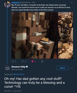 daggers-drawn: dfsfot:  daggers-drawn:    What the fuck did he even buy  Probs anything and everything. Hording is a compulsive behavior in which acquiring something is the payoff. Notice that none of them are open? Amazon is reveling in having victimized